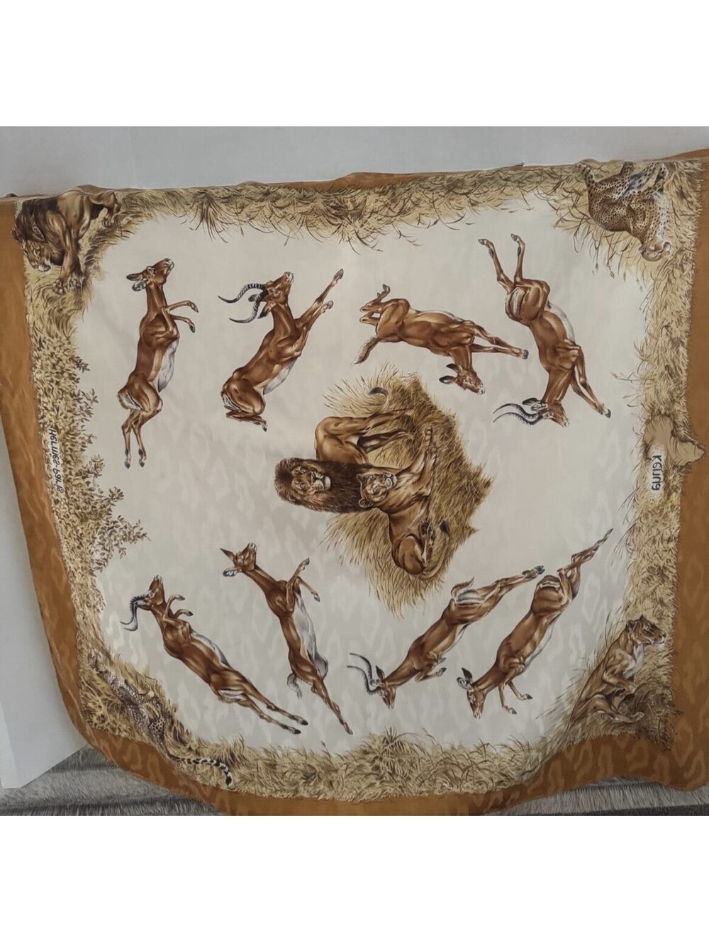 Hermès “Kenya” Carré 90 Jacquard Silk Scarf – Robert Dallet Wildlife Design